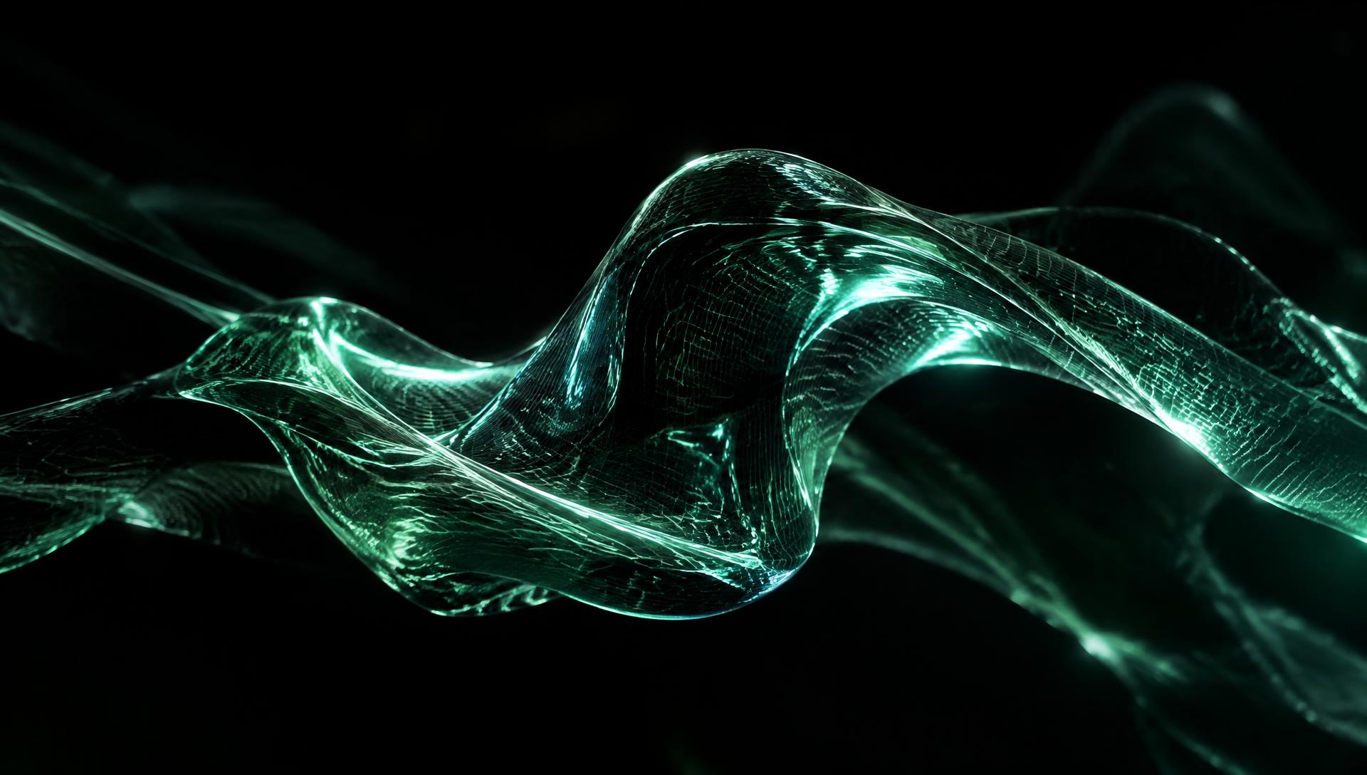 Abstract mint light sculpture